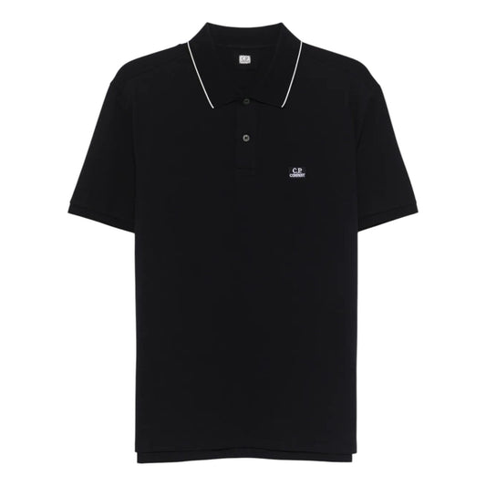 C.P Company Black Cotton Polo Shirt