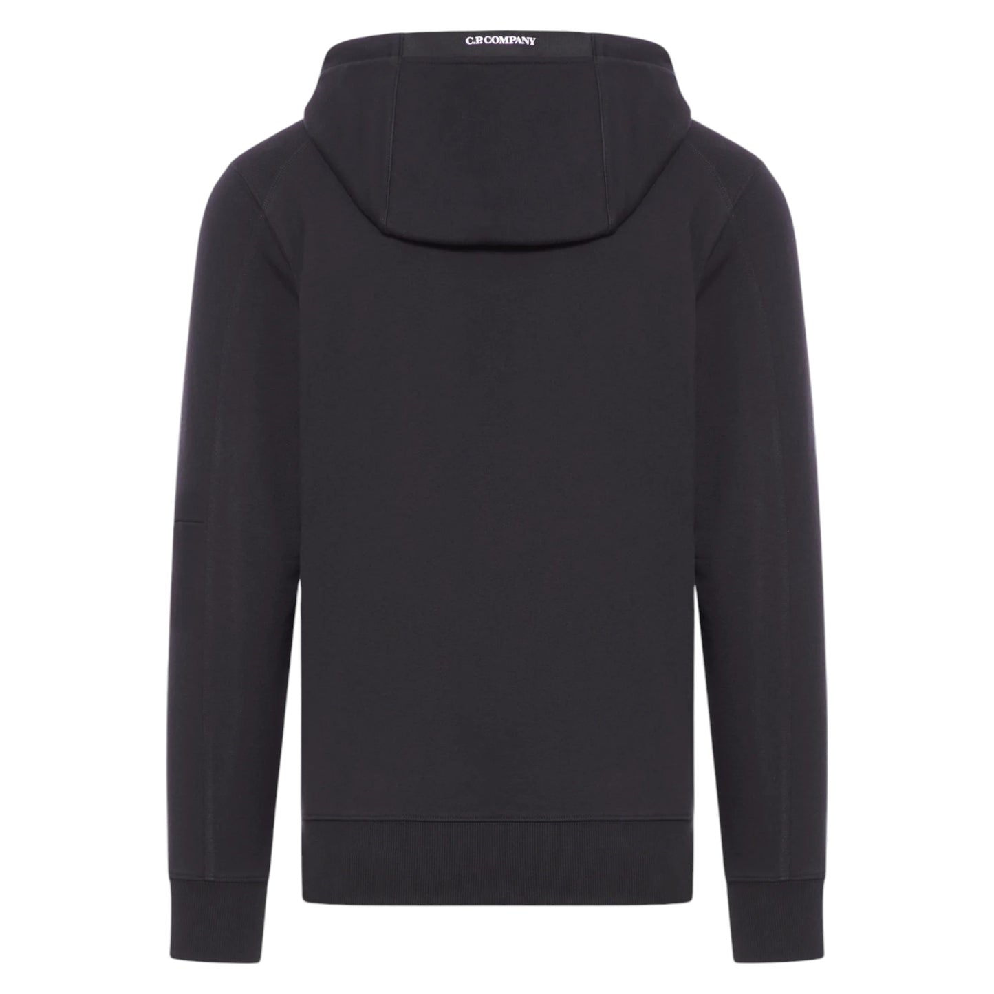 C.P. Company Diagonal Raised Fleece Pocket Lens Black Hoodie