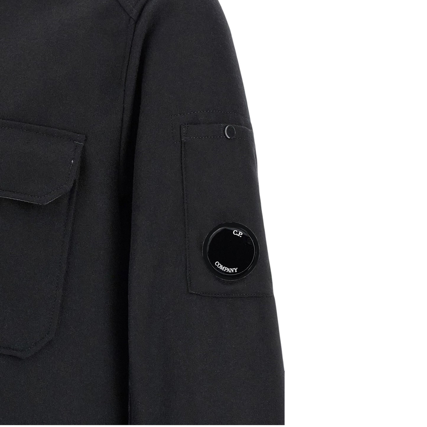C.P. Company Felt Lens Black Overshirt