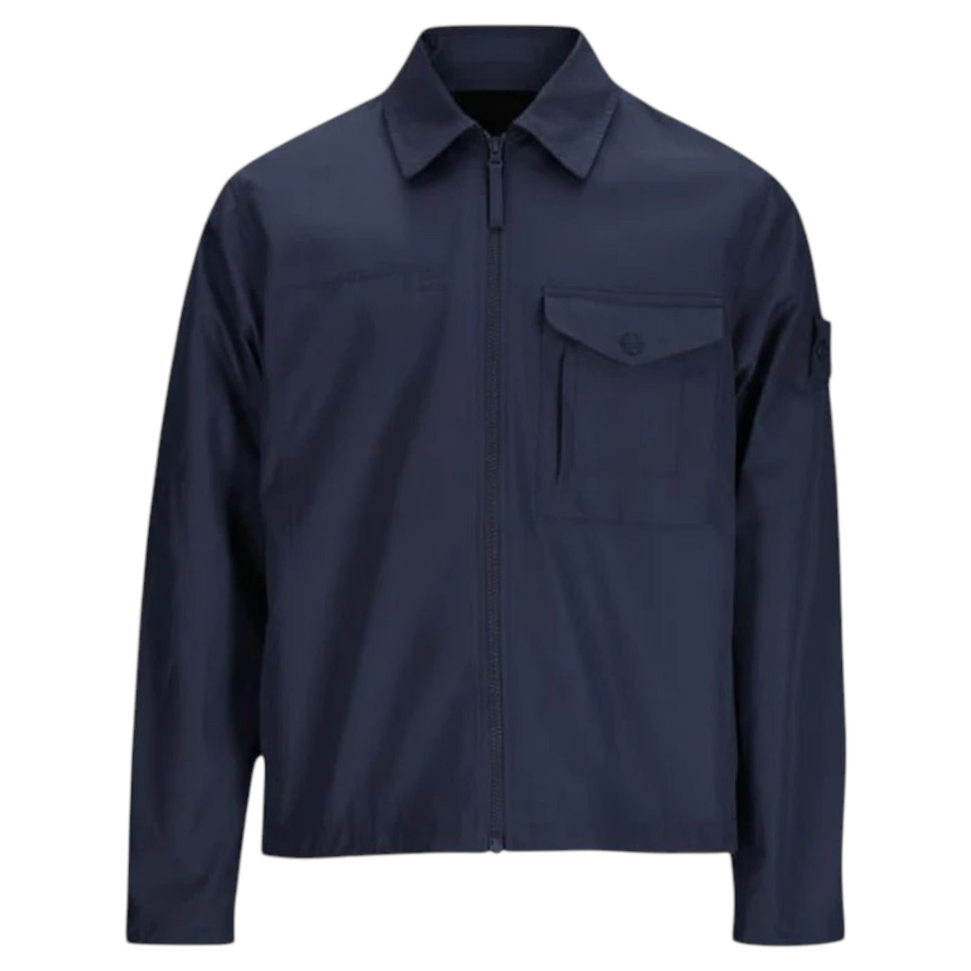 Stone Island All Weather Cotton Canvas Ghost Navy Overhsirt — Stone Island