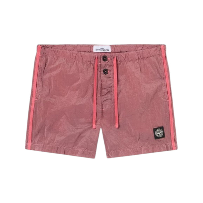 Stone Island Crinkled Nylon Geranium Pink Swim Shorts Stone Island Crinkled Nylon Geranium Pink Swim Shorts