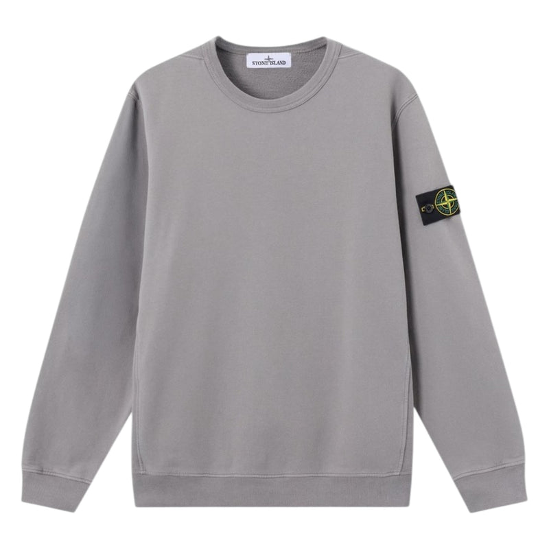 Stone Island Brushed Organic Cotton Grey Sweatshirt Stone Island Brushed Organic Cotton Grey Sweatshirt