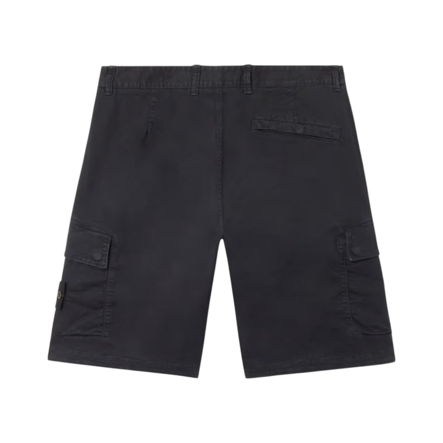Stone Island Stretch Organic Twill Cotton 'Old' Effect Navy Cargo Shorts