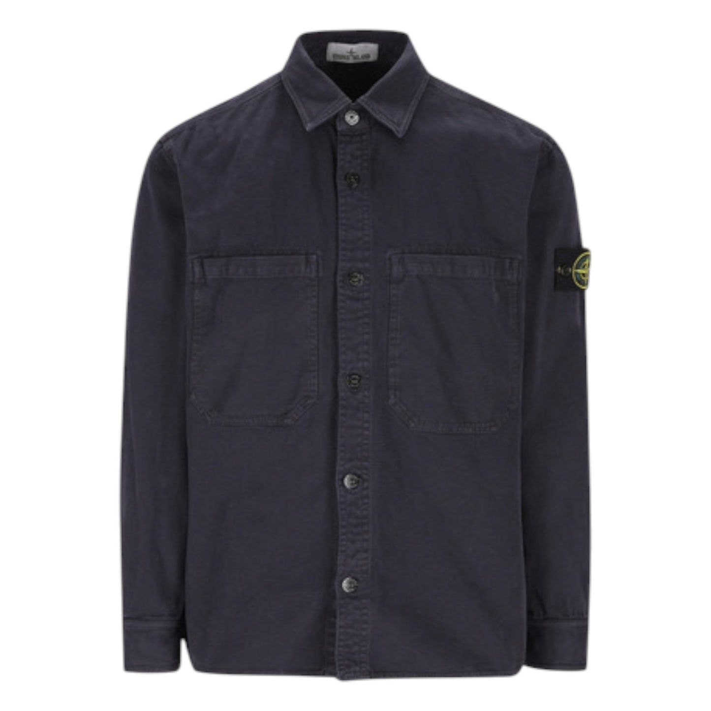 Stone Island Organic Panama Cotton Blue Overshirt