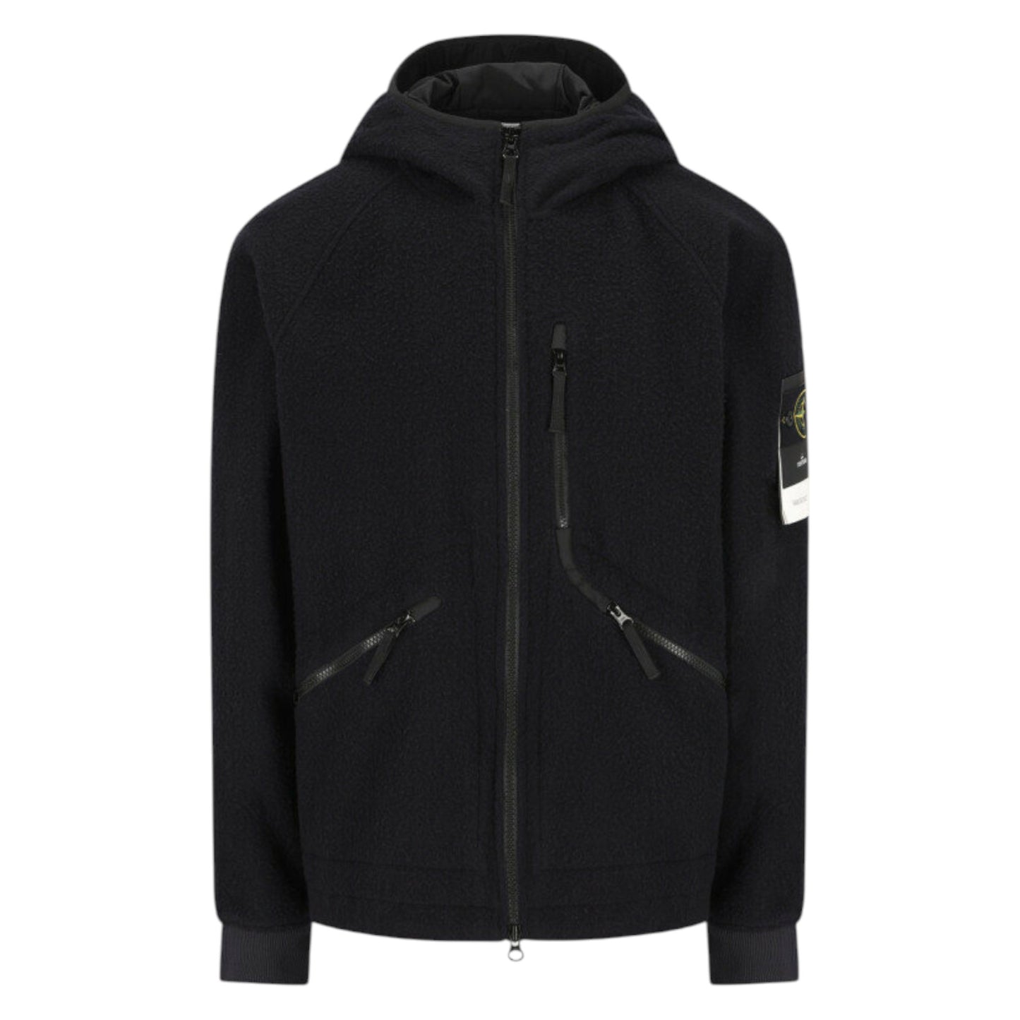 Stone Island Virgin Wool And Nylon Navy Jacket