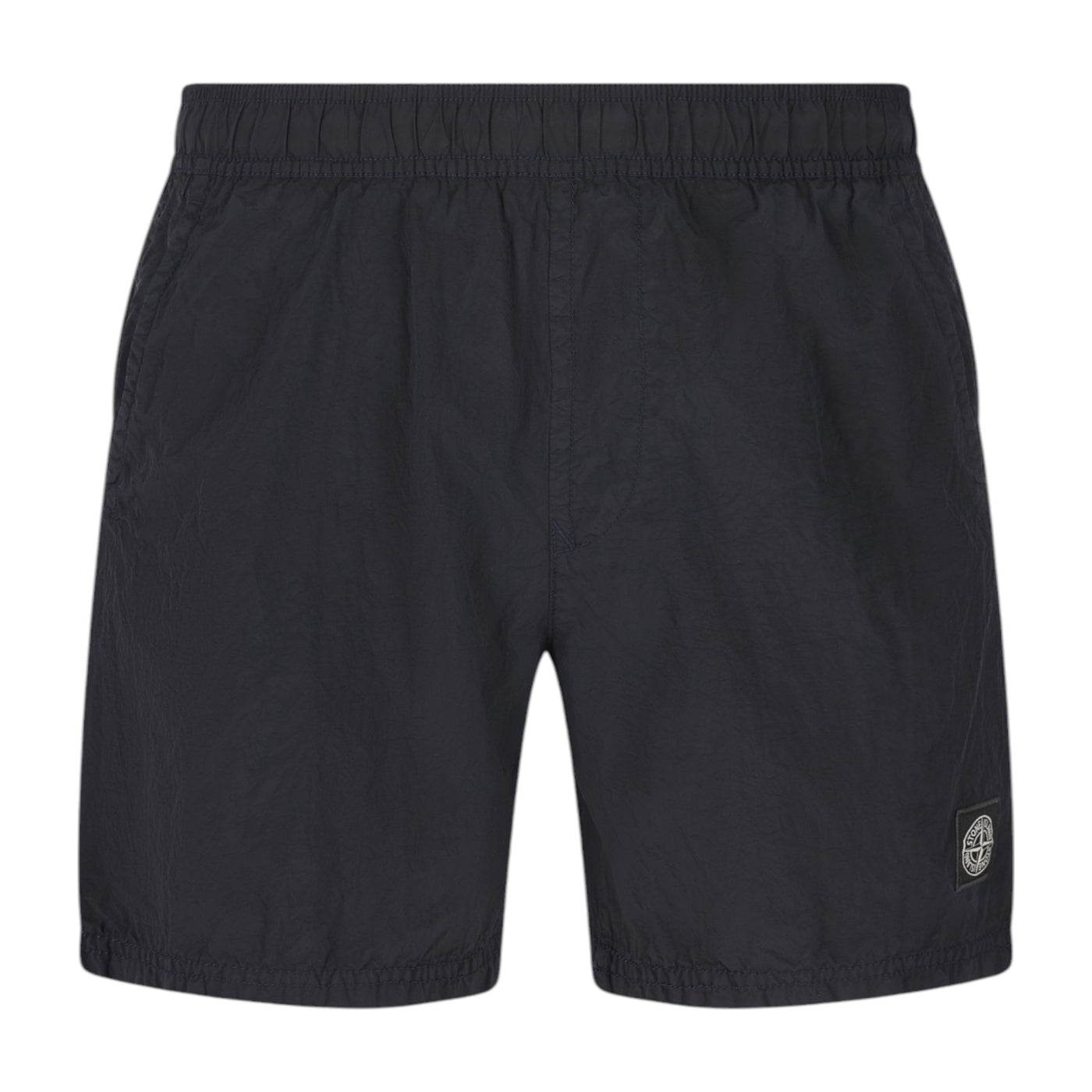 Stone Island Crinkled Nylon Black Swim Shorts