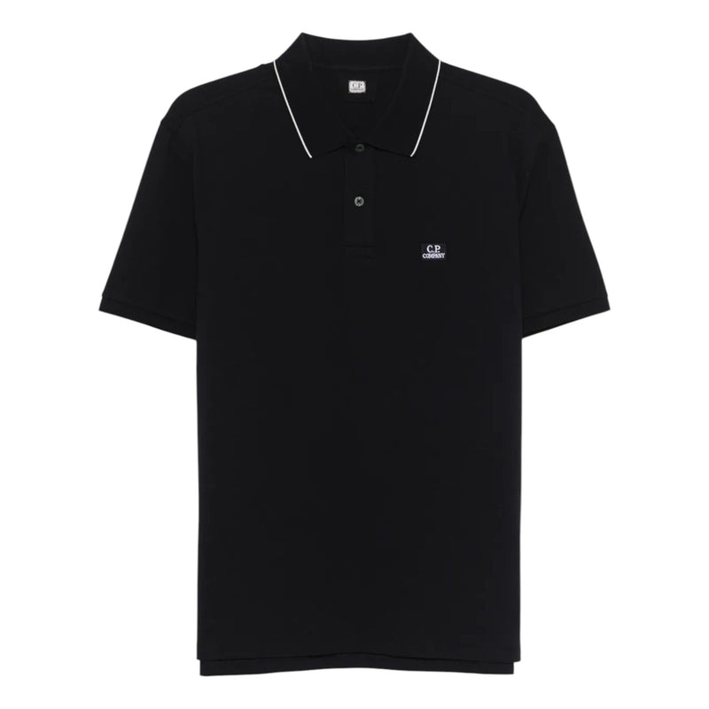 C.P Company Black Cotton Polo Shirt