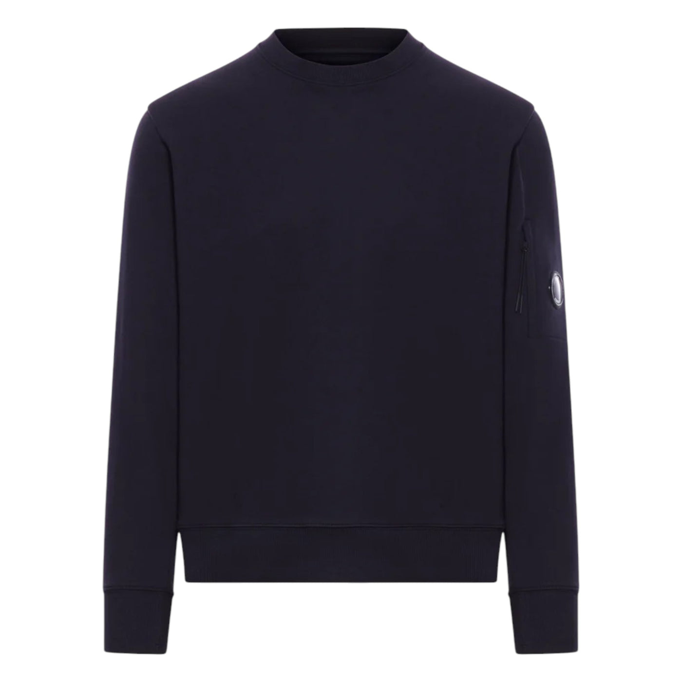 C.P. Company Diagonal Raised Fleece Lens Navy Sweatshirt — C.P. Company