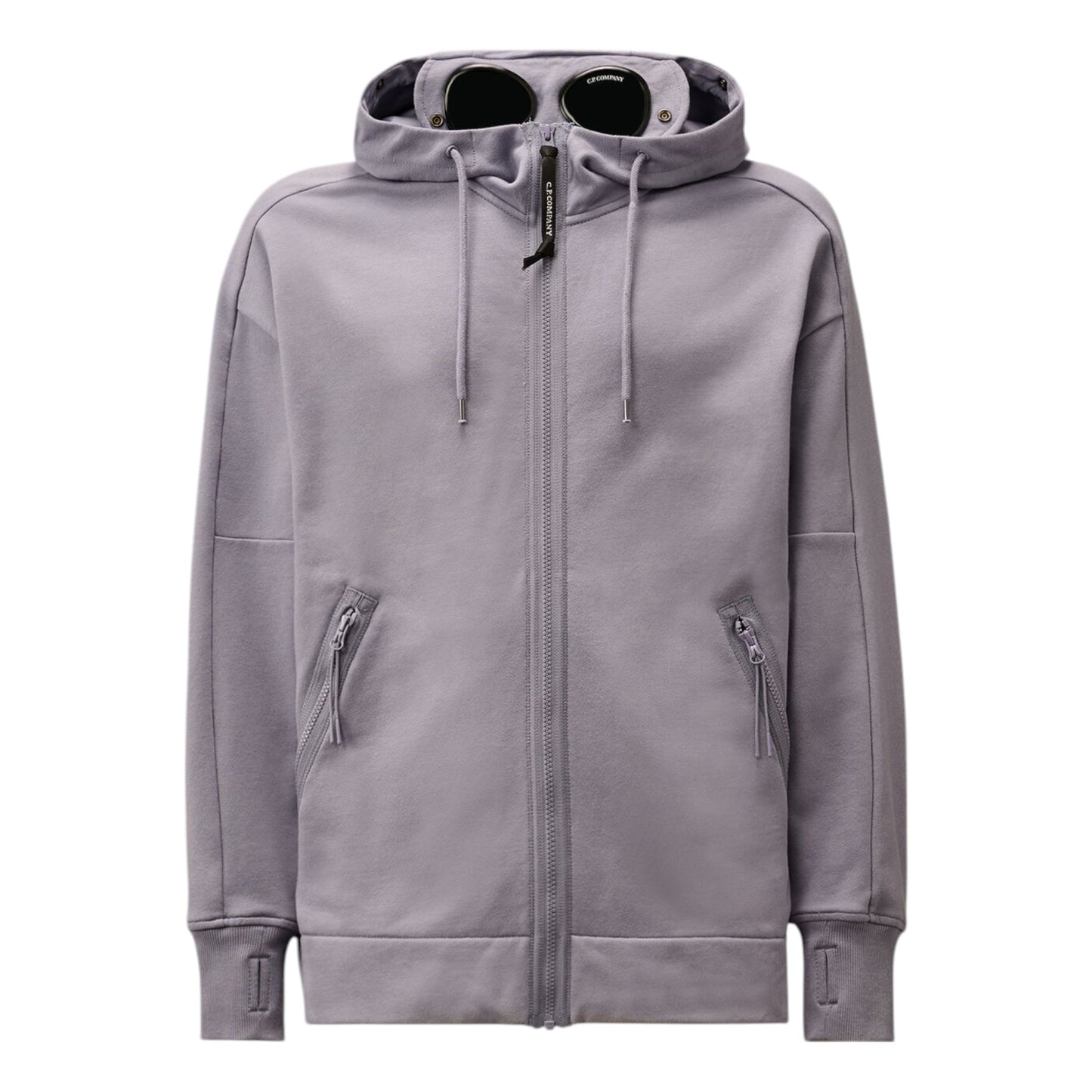 C.P. Company Diagonal Rasied Fleece Zip Up Goggle Lavander Hoodie