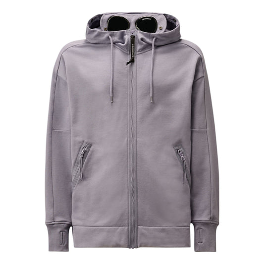 C.P. Company Diagonal Rasied Fleece Zip Up Goggle Lavander Hoodie