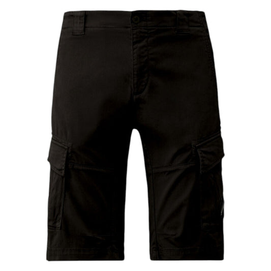 C.P. Company Stretch Sateen Lens Black Cargo Shorts