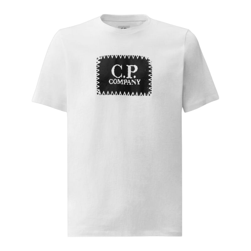 C.P. Company 30/1 White Front Logo T-shirt
