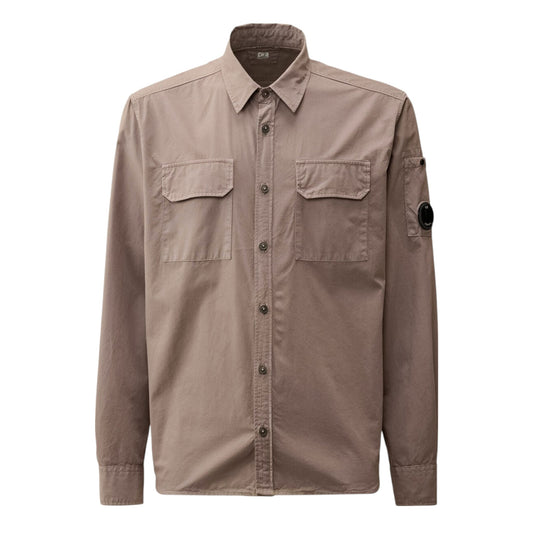 C.P. Company Organic Gabardine Brown Lens Overshirt