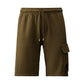 C.P. Company Cotton Lens Light Fleece Khaki Green Shorts