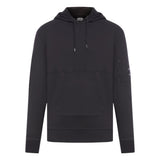 C.P. Company Diagonal Raised Fleece Pocket Lens Black Hoodie