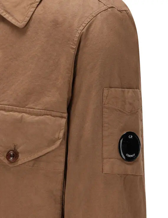 C.P. Company Cotton Shirt Light Brown Jacket - flizzone