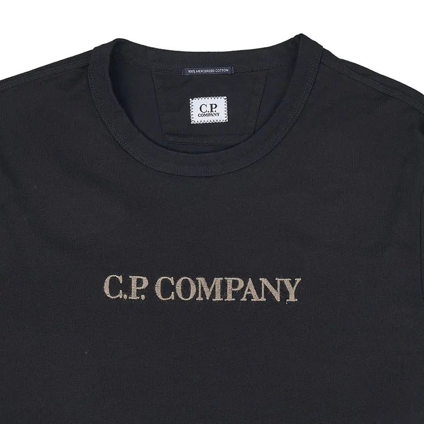 C.P. Company Embroidered Navy T-Shirt - flizzone