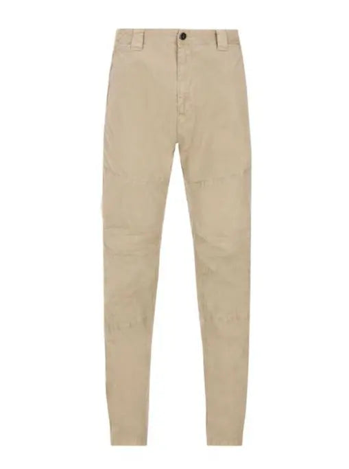 C.P. Company Logo-Patch Beige Tapered Stretched Trousers - flizzone