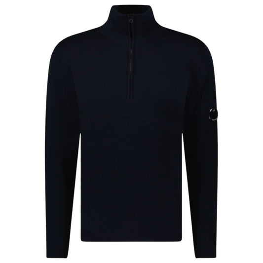 C.P. Company Merino Wool Navy 1/4 Zip Knitwear Sweatshirt