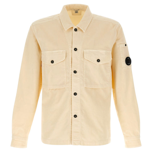 C.P. Company Corduroy Lens Button Beige Overshirt
