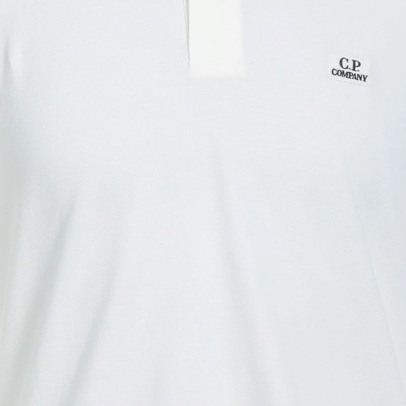 C.P Company Stretch Piquet White Polo Shirt