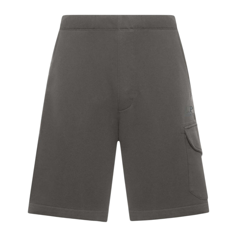 C.P. Company Diagonal Raised Embroidered Logo Gunmetal Grey Shorts