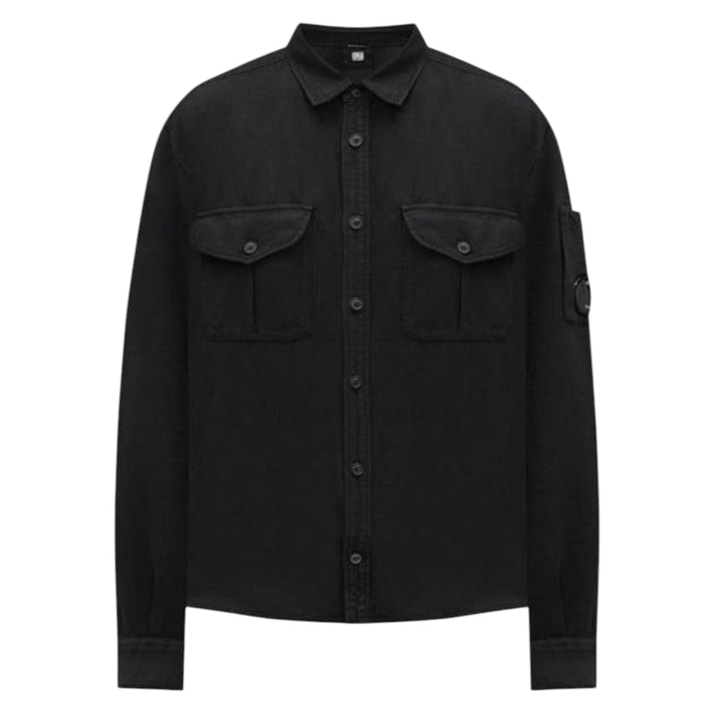 C.P. Company Cotton Long Sleeve Button Black Overshirt C.P. Company Cotton Long Sleeve Button Black Overshirt