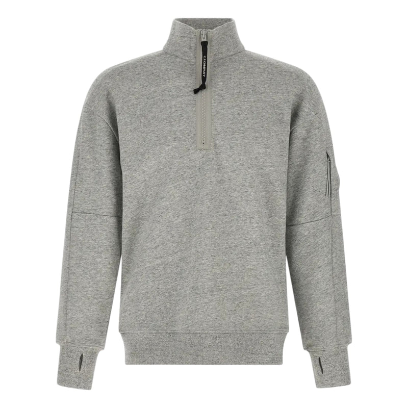 C.P. Company Diagonal Raised Fleece 1/4 Zip Grey Sweatshirt C.P. Company Diagonal Raised Fleece 1/4 Zip Grey Sweatshirt