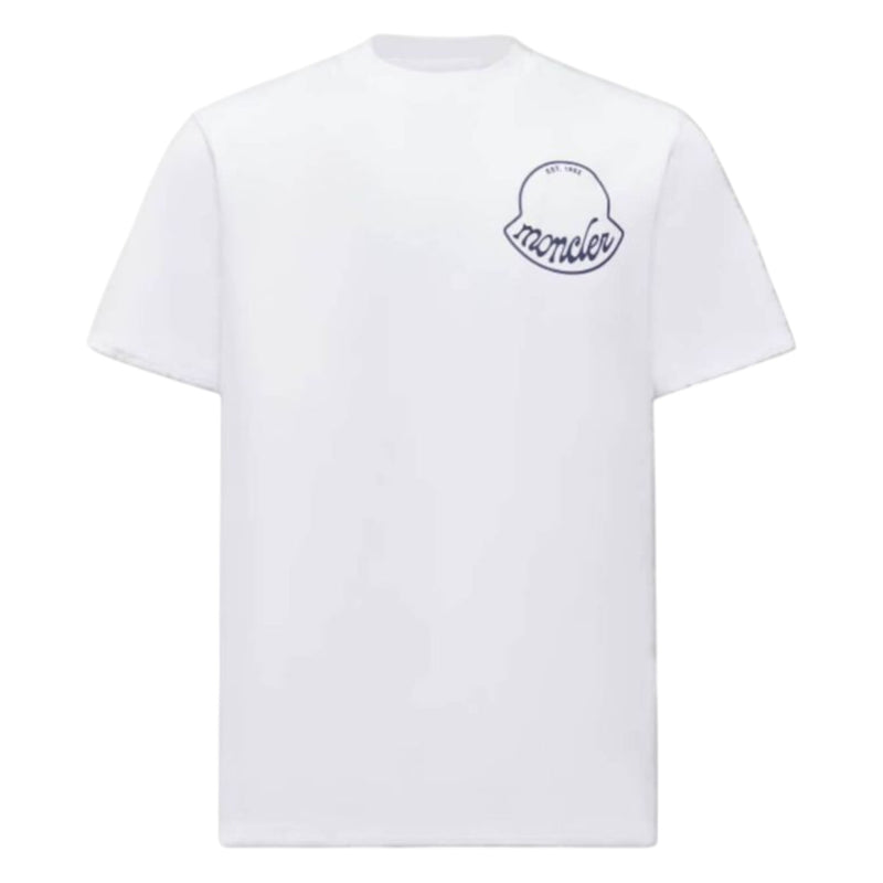 Moncler Printed and Embossed White Logo T-shirt