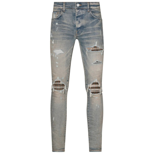 Amiri MX1 Neon Plaid Clay Indigo Blue Jeans W30 / 32L