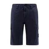 Stone Island Stretch Twill Blue Cargo Bermuda Shorts