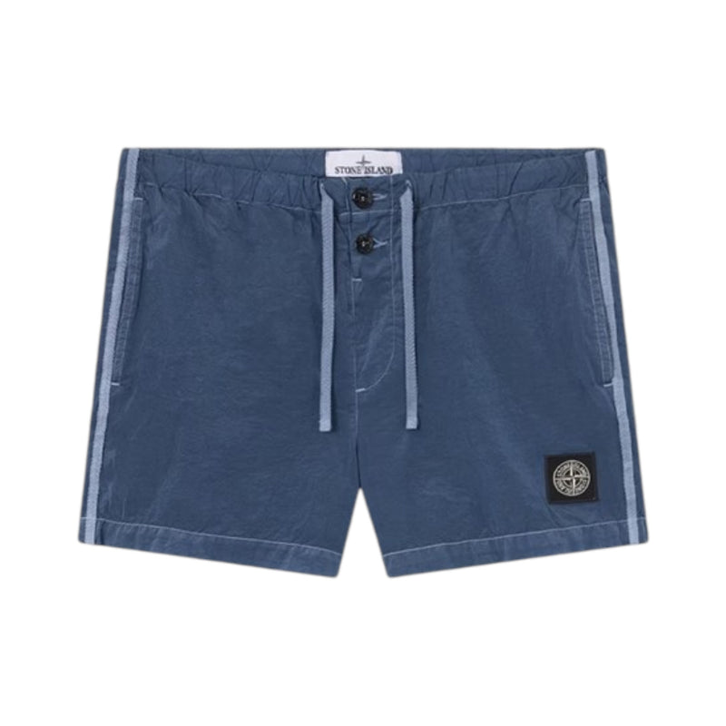 Stone Island Crinkled Nylon Slate Blue Swim Shorts Stone Island Crinkled Nylon Slate Blue Swim Shorts