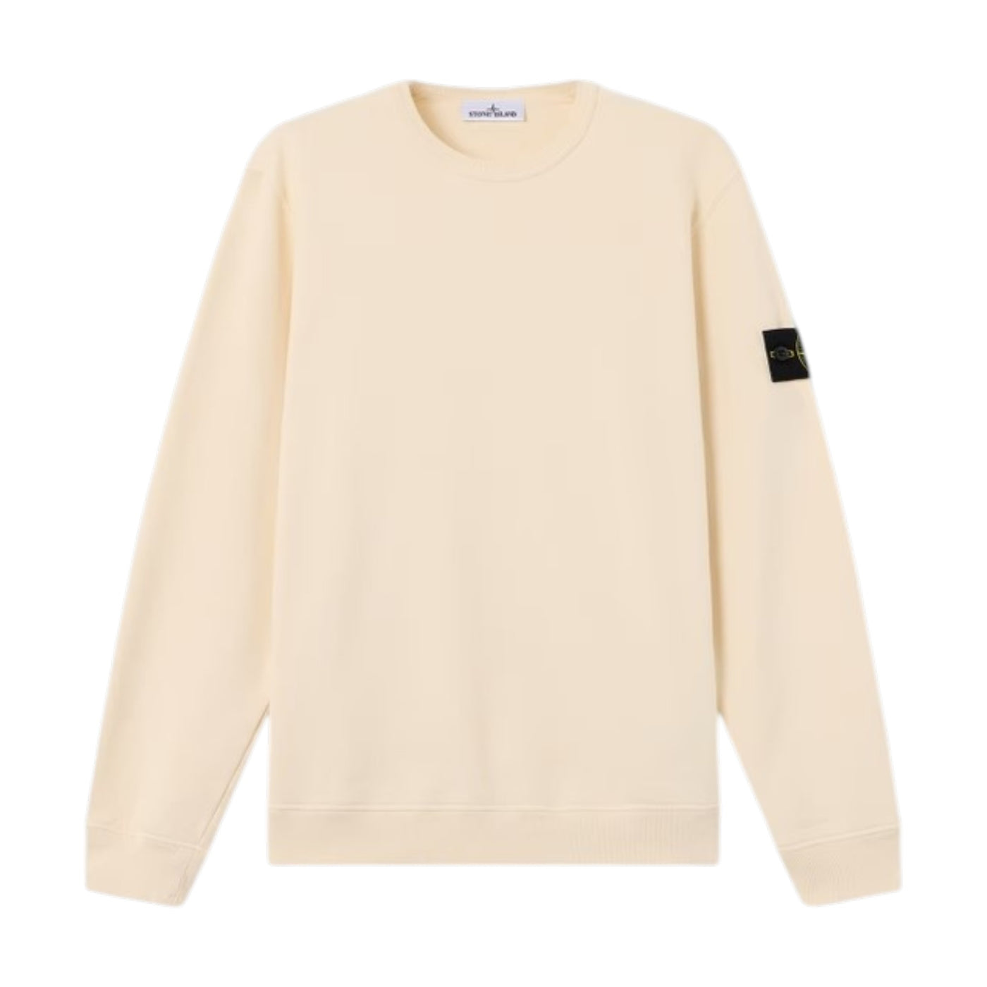 Stone Island Brushed Cotton Ivory White Sweatshirt — Stone Island