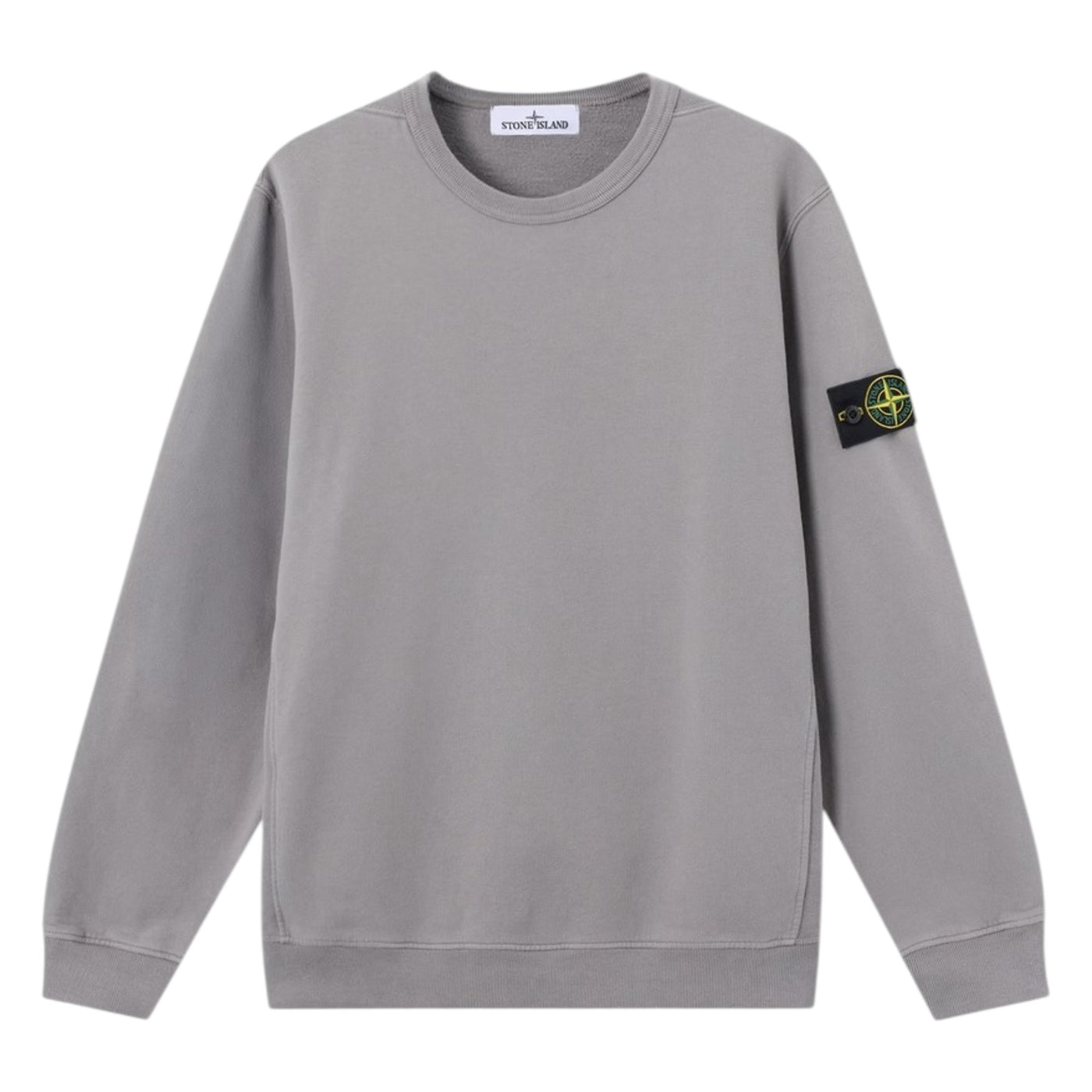 Stone Island Brushed Organic Cotton Grey Sweatshirt — Stone Island