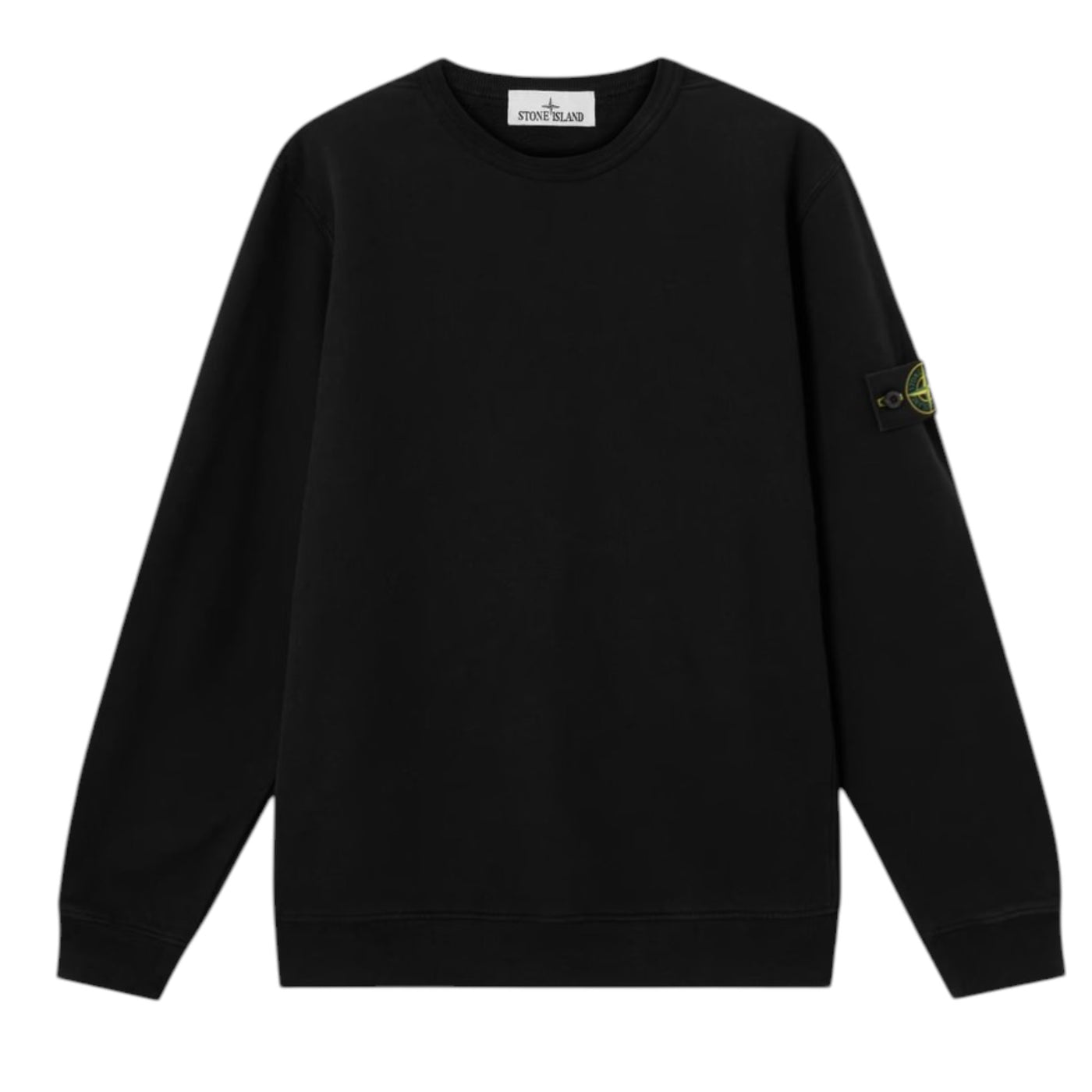 Stone Island Brushed Organic Cotton Black Sweatshirt — Stone Island