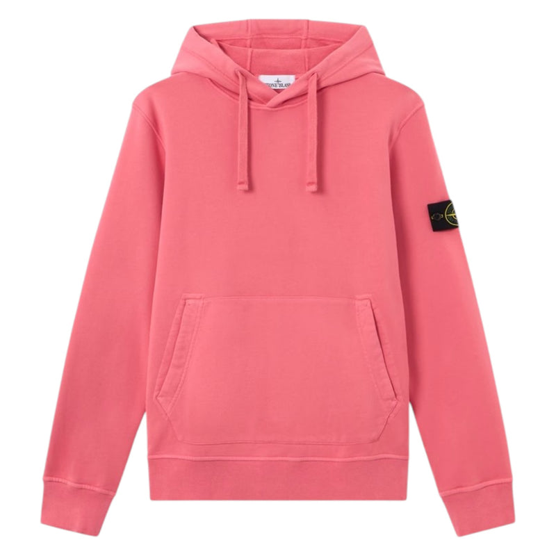 Stone Island Organic Cotton Geranium Pink Hoodie Stone Island Organic Cotton Geranium Pink Hoodie