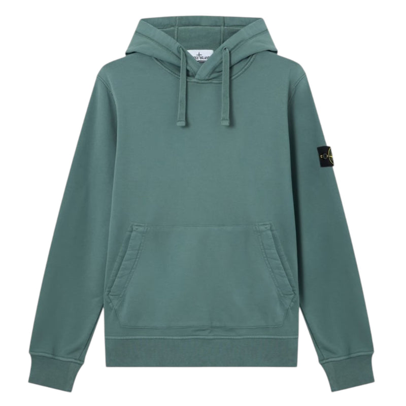 Stone Island Organic Cotton Ocean Green Hoodie Stone Island Organic Cotton Ocean Green Hoodie