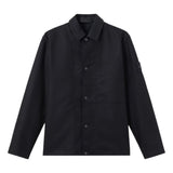 Stone Island Nylon Wool Flannel Ghost Black Overshirt