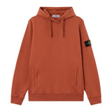 Stone Island Brushed Organic Cotton Brick Red Hoodie