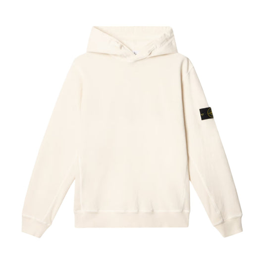 Stone Island Malfile Fleece 'Old' Effect Ivory Hoodie