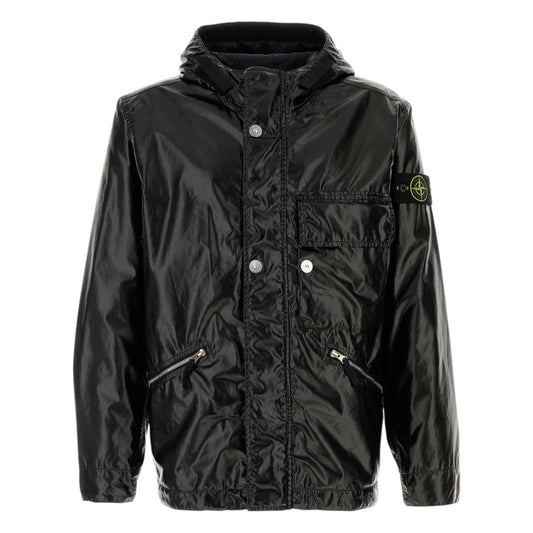 Stone Island Mussola Gommata-TC Black Jacket