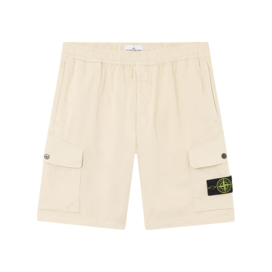Stone Island Organic Stretch Cotton  Satin Sand Shorts