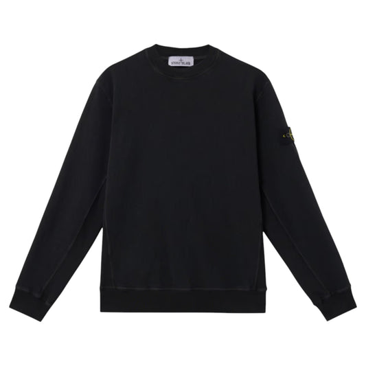 Stone Island Malfile Fleece 'Old' Effect Black Sweatshirt