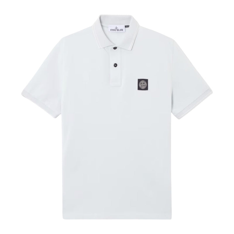 Stone Island Organic Cotton Elastane Pique Sky Blue Polo Shirt