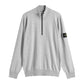Stone Island 1/4 Zip Grey Ribbed Collar Sweatshirt