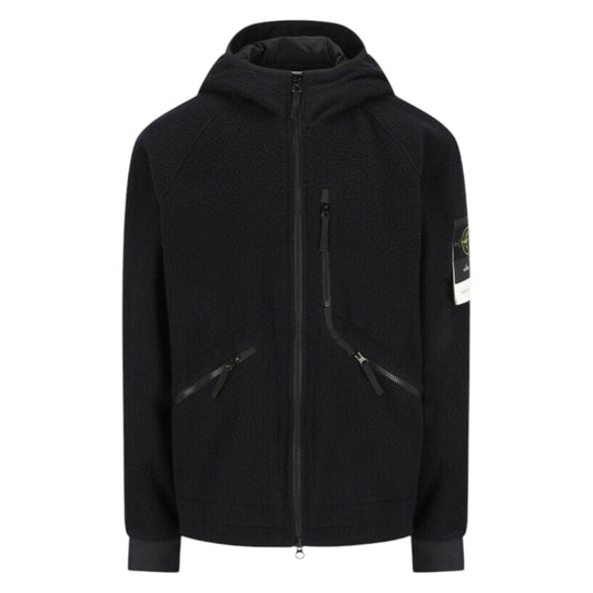 Stone Island Virgin Wool And Nylon Navy Jacket