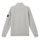Stone Island 1/4 Zip Grey Ribbed Collar Sweatshirt
