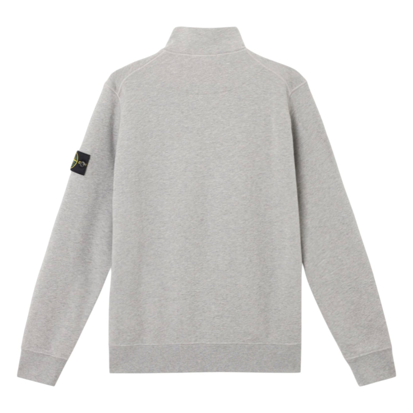Stone Island 1/4 Zip Grey Ribbed Collar Sweatshirt