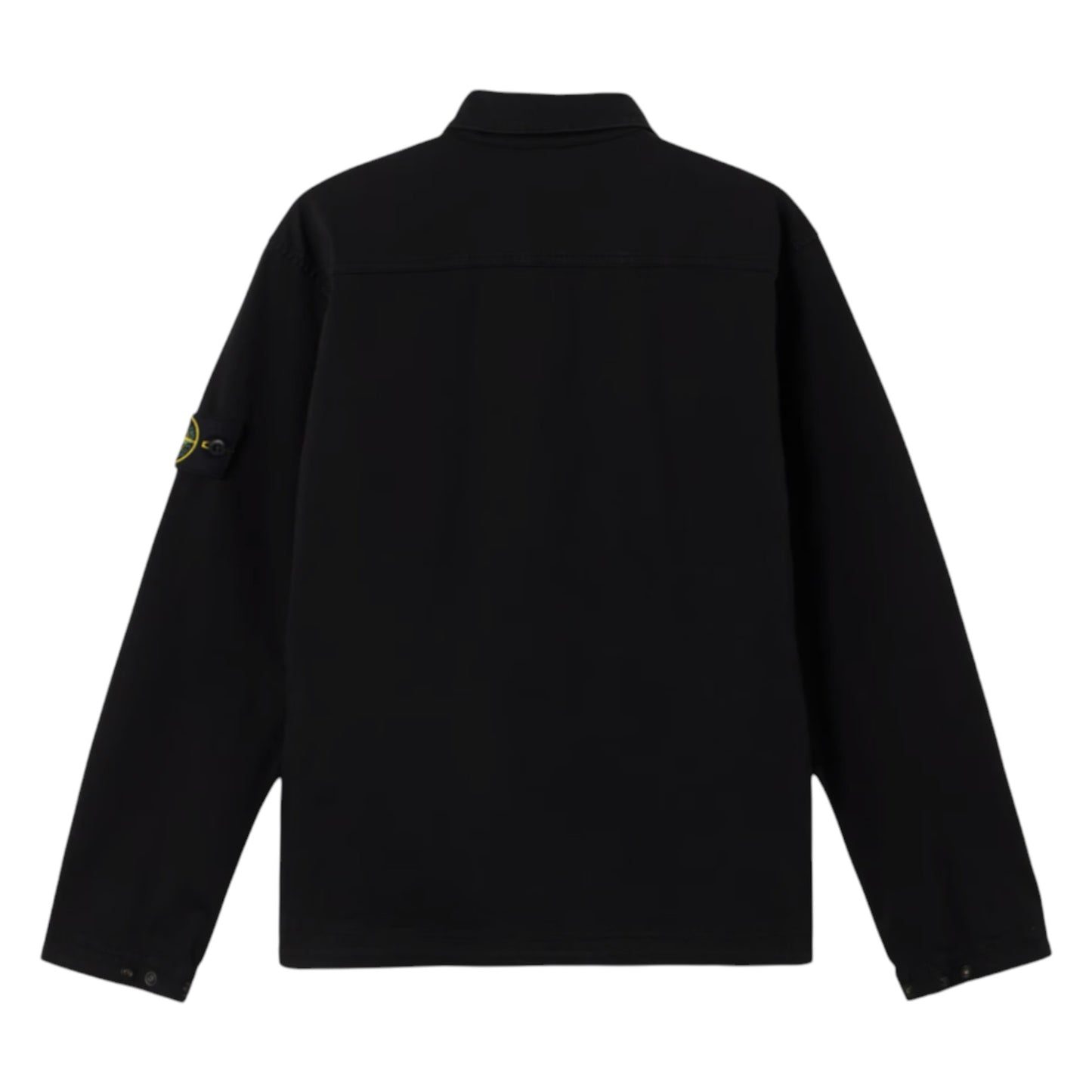 Stone Island Stretch Organic Cotton Satin Black Overshirt