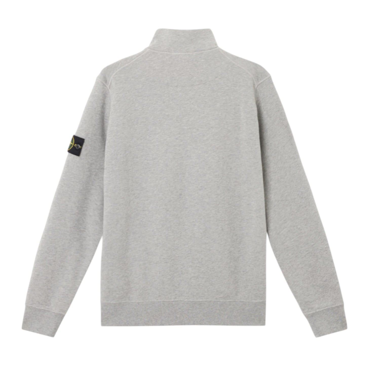 Stone Island 1/4 Zip Grey Ribbed Collar Thin Sweatshirt